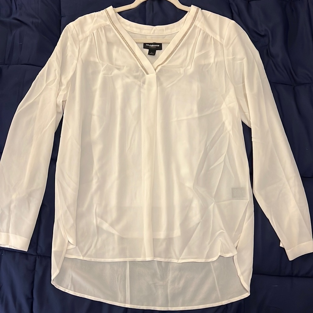 ✨ Sheer Ivory Claiborne Blouse ✨